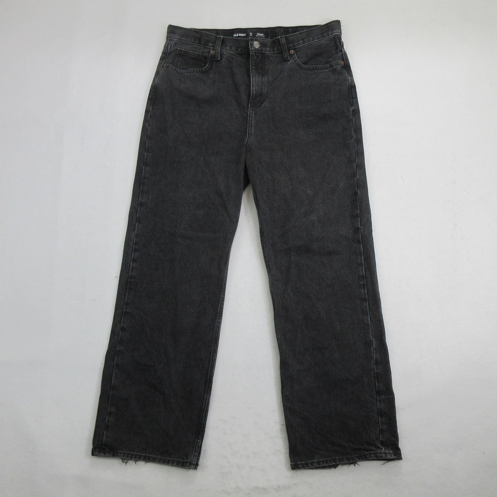 Old Navy Women's Plus Jeans Size 18 Baggy High Rise Black Denim Wide Leg